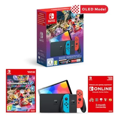 Nintendo Switch OLED Neon + Mario Kart 8